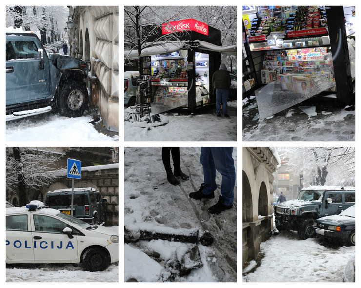 (ФОТО) Еве кој дивел со „Хамер“ во центарот на Белград и удирал во се што ќе стигне