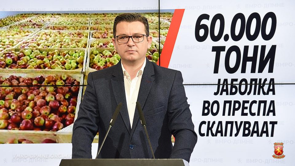 Tрипуновски: Власта го клекна земјоделието на колена, над 60.000 тони јаболка во Преспа неоткупени