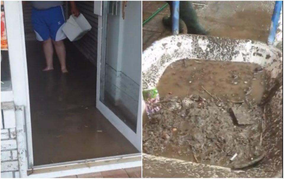 (ВИДЕО) Дождот ги поплави дуќаните во Градскиот трговски центар во Кочани